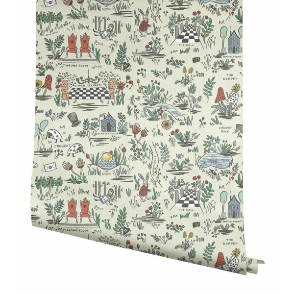 Wonderland 20' L x 27" W Peel and Stick Wallpaper Roll & Reviews